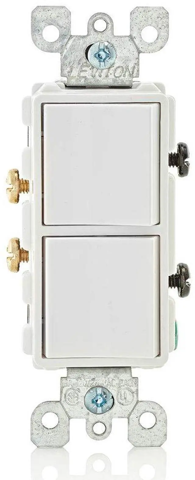 Main image of 15 Amp, 120/277 Volt, Decora Single-Pole, AC Combination Switch, Commercial Grade, Grounding, 5634-W, White