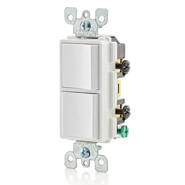 Alt view image 2 of 4 - 15 Amp, 120/277 Volt, Decora Single-Pole, AC Combination Switch, Commercial Grade, Grounding, 5634-W, White
