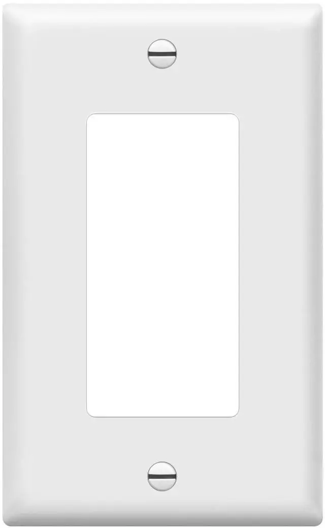 Main image of 1-Gang White Decorator Light Switch Outlet Wall Plate Cover