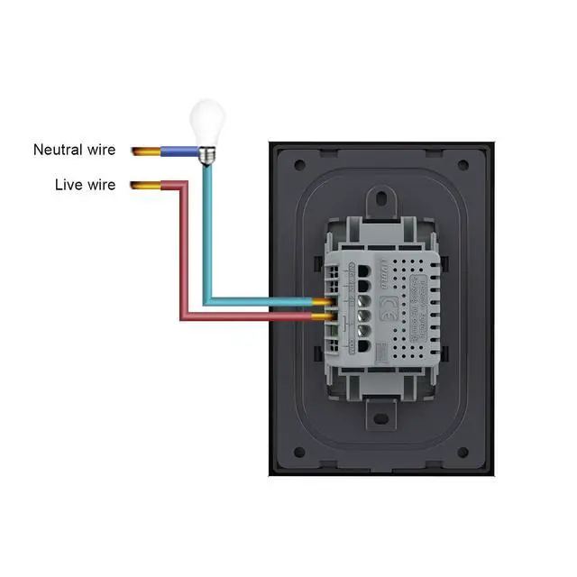 Alt view image 6 of 7 - 1 Circle 1 Way Modern Electrical Light Switch Single Pole Wall Switch Touch Light Switch with Led Indicator,No Neutral Wire,Black