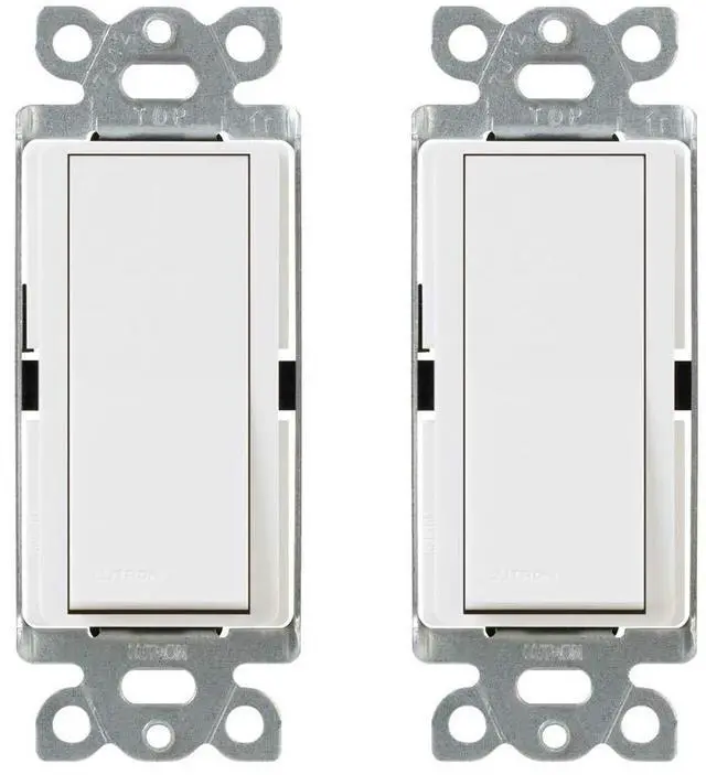 Main image of Claro On/Off Switch 15-Amp, Single-Pole, CA-1PS-WH-2, White, 2 Pack