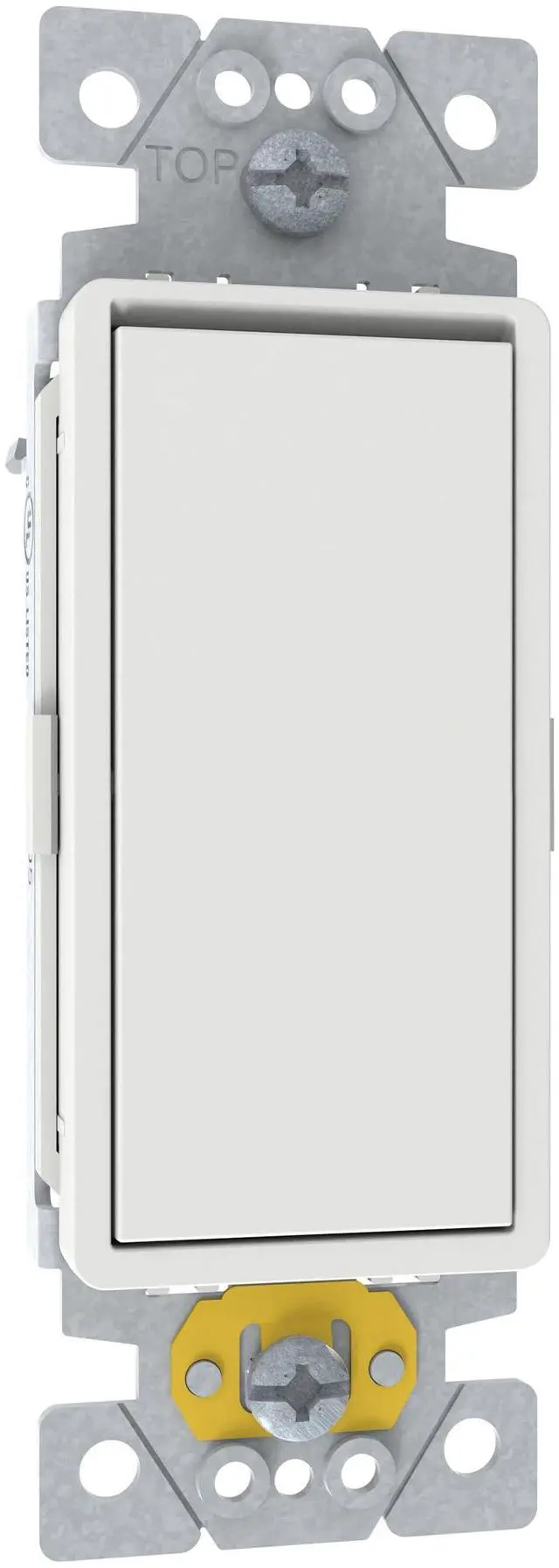 Main image of Square D by X-Series Momentary Rocker Light Switch, Single Pole Light Switch, Modular Design for Easy Color Upgrades, 1 Gang, 15A, 120/277V, UL Listed, Matte White (SQR14106WH)