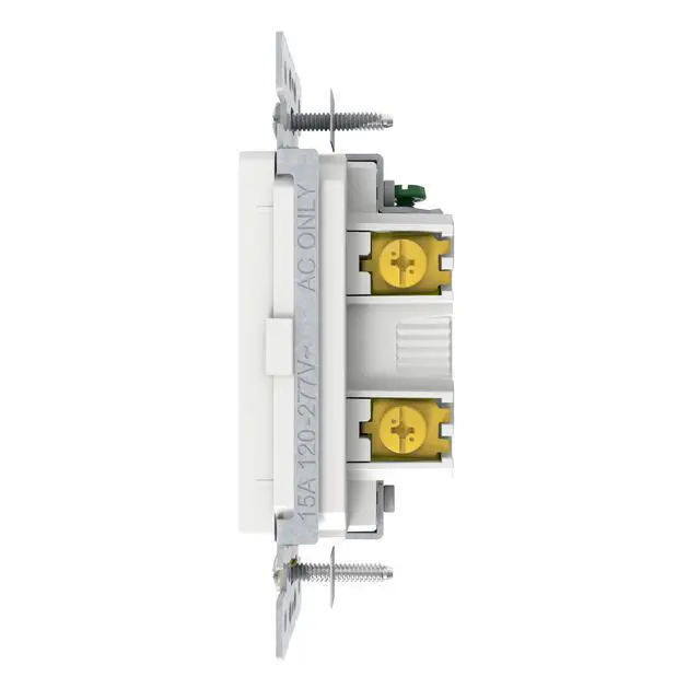 Alt view image 3 of 5 - Square D by X-Series Momentary Rocker Light Switch, Single Pole Light Switch, Modular Design for Easy Color Upgrades, 1 Gang, 15A, 120/277V, UL Listed, Matte White (SQR14106WH)