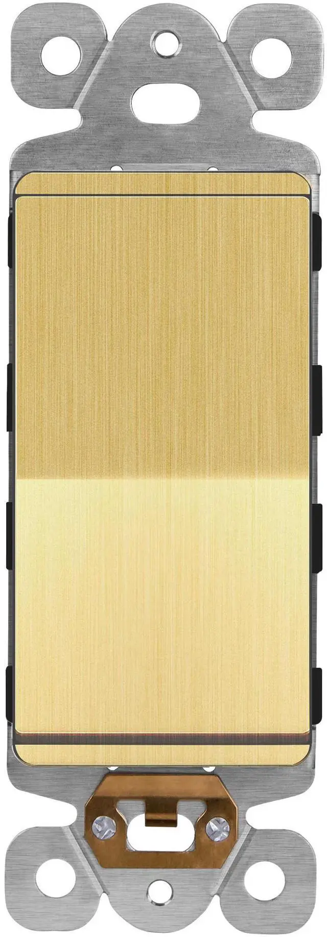 Main image of Frameless Paddle Wall Light Switch, 3 Wire, 15A -277VAC, Brushed Gold