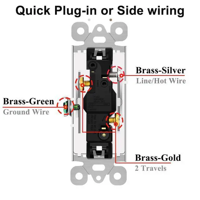 Alt view image 5 of 7 - 3 Way Switch White, 4 Pack Three Way/Single Pole Light Switch Rocker Switches 15A 120/277V, On/Off Rocker Paddle Interrupter, Residential/Commercial Grade,Home & Office,UL/CUL
