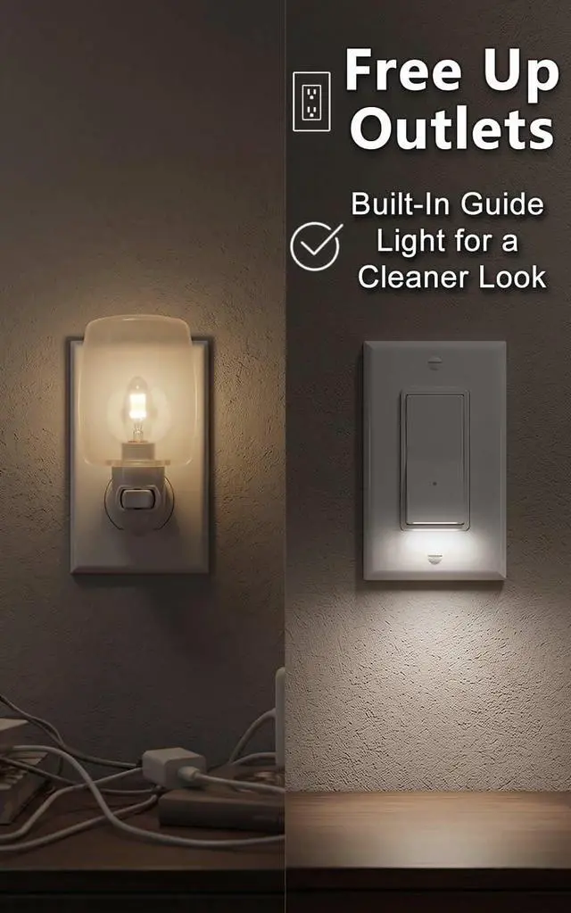 Alt view image 4 of 7 - Illuminated Light Switch, Single Pole, White,15A 120/277V, 2 Pack
