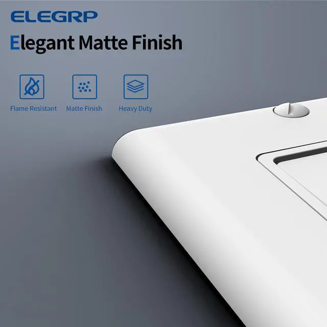 Alt view image 3 of 5 - Matte White Single Pole Decorator Light Switch, 15A 120-277V, Paddle Rocker Replacement, On/Off Wall Switch, Self-Grounding, Residential Grade, Screw Wall Plate, UL/CUL (5 Pack)