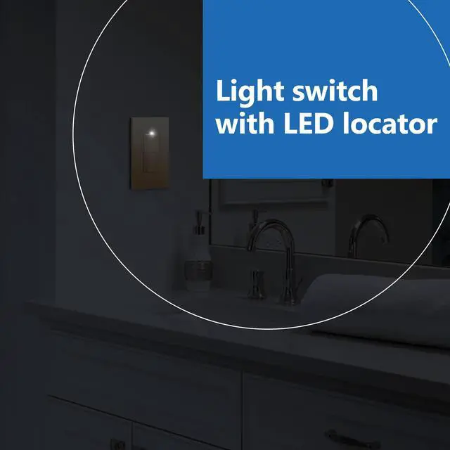 Alt view image 5 of 7 - 15A Lighted Double Switch, Combination Frameless Decorator Switch