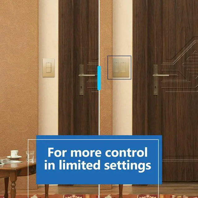 Alt view image 7 of 7 - 15A Lighted Double Switch, Combination Frameless Decorator Switch
