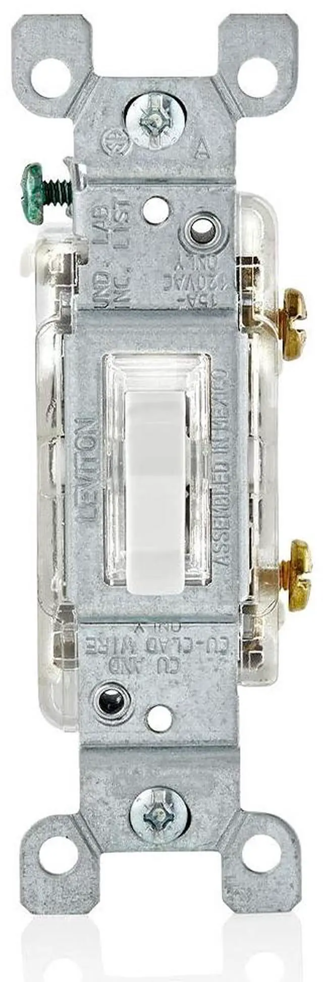 Main image of 15-Amp Toggle LED Illuminated Single-Pole Switch, L1461-2W, White