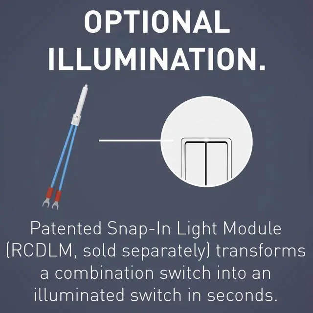 Alt view image 5 of 7 - Legrand Radiant RCD113WCC6 15 Amp Combination 3-in-1 Decorator Rocker Light Switch, Two Single Pole Switches and One 3-Way Switch, White with Screwless Wall Plate (1 Count)