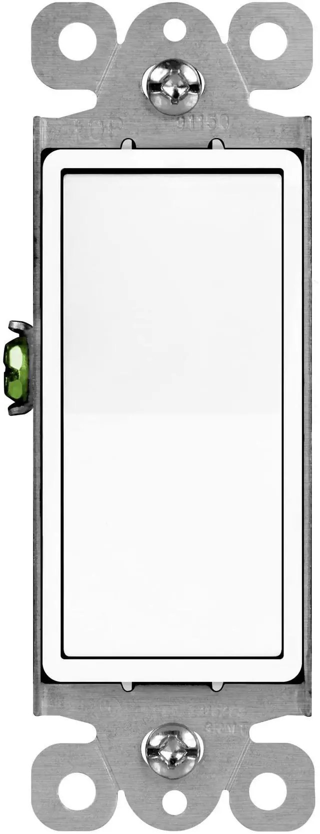 Main image of White Single Pole Decorator Paddle Light Switch, 15A, 1 Pack