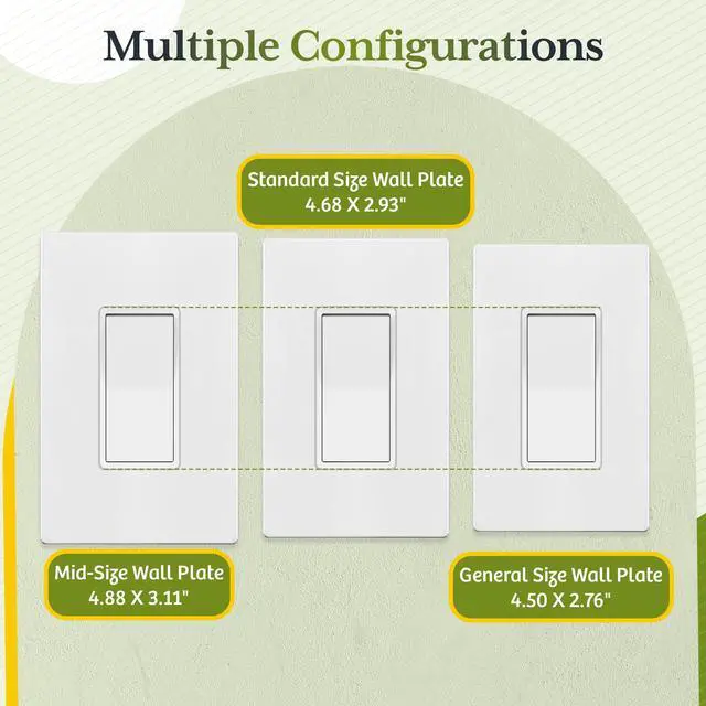Alt view image 7 of 7 - Matte White Single Pole Decorator Paddle Light Switch, 15A, 10 Pack