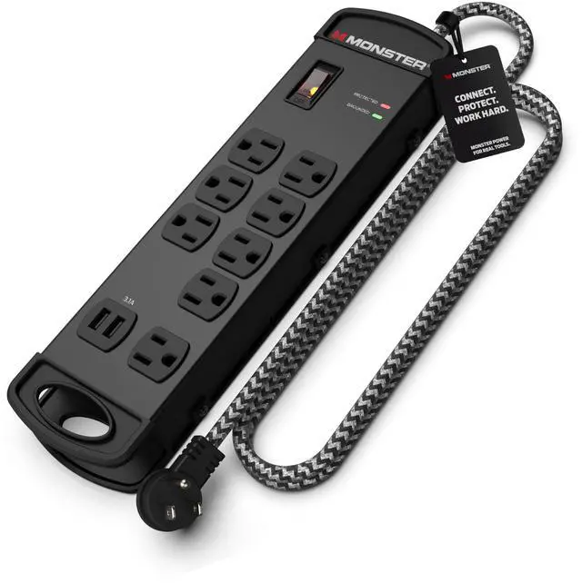 Main image of Pro MI Professional Surge Protector Power Strip with Fireproof MOV Technology for Computers, Amplifiers, Pedal Boards, and Pro Audio Gear