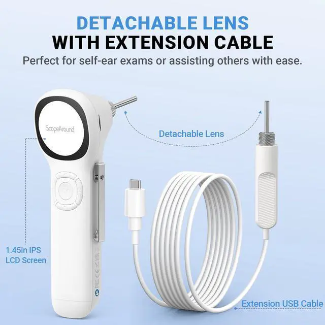 Alt view image 3 of 7 - Otoscope with Light, No App Needed, HD Screen, Ear Scope Camera for Family