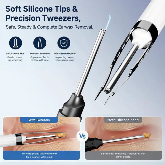 Alt view image 5 of 7 - Ear Wax Removal Tool Wireless Otoscope with 4.3" IPS Screen Earscope Camera