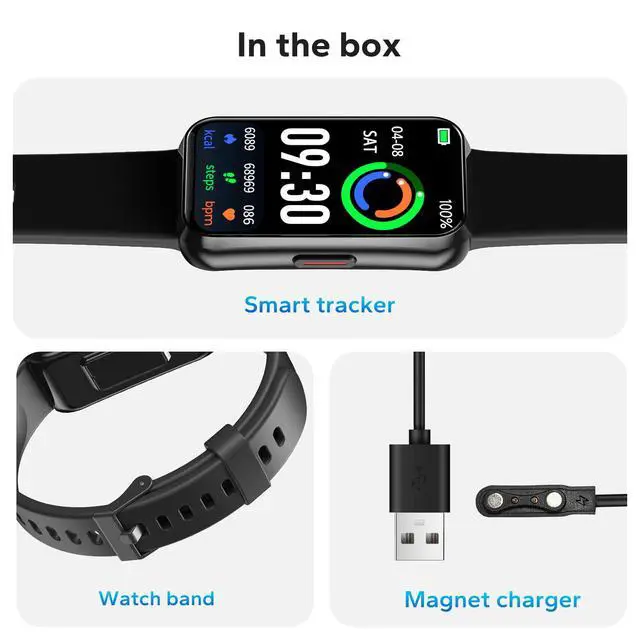 Alt view image 7 of 7 - Fitness Tracker with 24/7 Heart Rate & Blood Oxygen Monitor, 1.47" OLED Color Screen Smart Watch, Waterproof Activity Tracker with Sleep Step Counter & Smart Notifications for Men Women