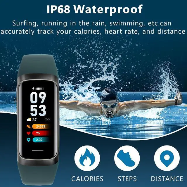 Alt view image 4 of 7 - Fitness Tracker Activity Tracker 1.10''AMOLED Touch Color Screen,Smart Watch with 24/7 Blood Oxygen Heart Rate,Sleep Monitor,IP68 Waterproof,Step Counter Health for Women Men (Green)