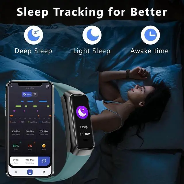 Alt view image 5 of 7 - Fitness Tracker Activity Tracker 1.10''AMOLED Touch Color Screen,Smart Watch with 24/7 Blood Oxygen Heart Rate,Sleep Monitor,IP68 Waterproof,Step Counter Health for Women Men (Green)