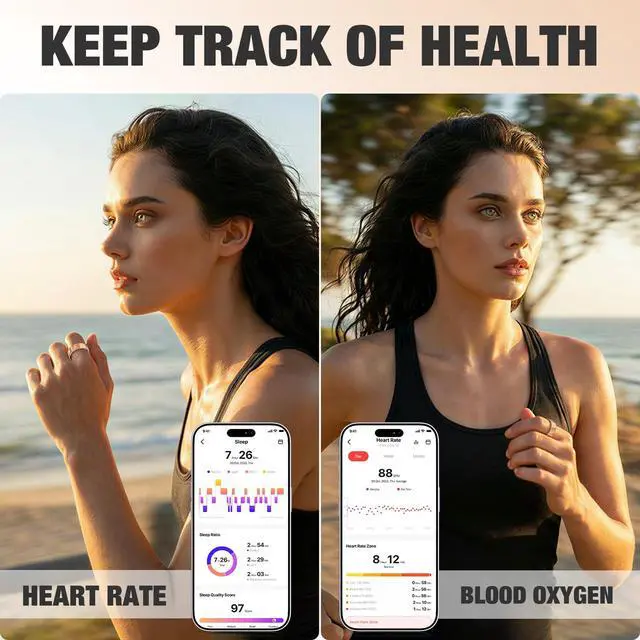 Alt view image 2 of 7 - Smart Ring with Heart Rate, Blood Oxygen, Sleep Tracker, Step Tracker