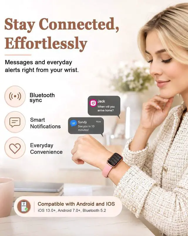Alt view image 6 of 7 - Health Fitness Tracker, 24/7 Heart Rate Monitor with Blood Pressure, Blood Oxygen, Sleep Tracking, IP68 Waterproof Activity Trackers with Step Counter, Compatible with iOS Android