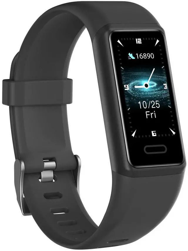 Main image of Fitness Tracker, Fitness Watches for Men Women with 24/7 Heart Rate Monitor Sleep Tracker Step/Calorie Counter Stopwatch Pedometer IP68 Waterproof (Dark Black)
