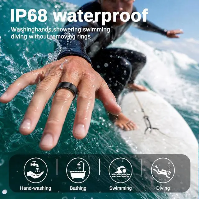 Alt view image 7 of 7 - Smart Ring for Men & Women, Fitness and Health Tracker Ring(Black 11)