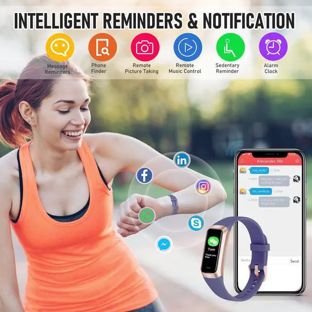Alt view image 6 of 7 - Fitness Tracker with 24/7 Heart Rate Blood Oxygen Sleep Monitor, 1.10" AMOLED Touch Screen Step Trackers, IP68 Waterproof Steps Counter Pedometer for Women Men