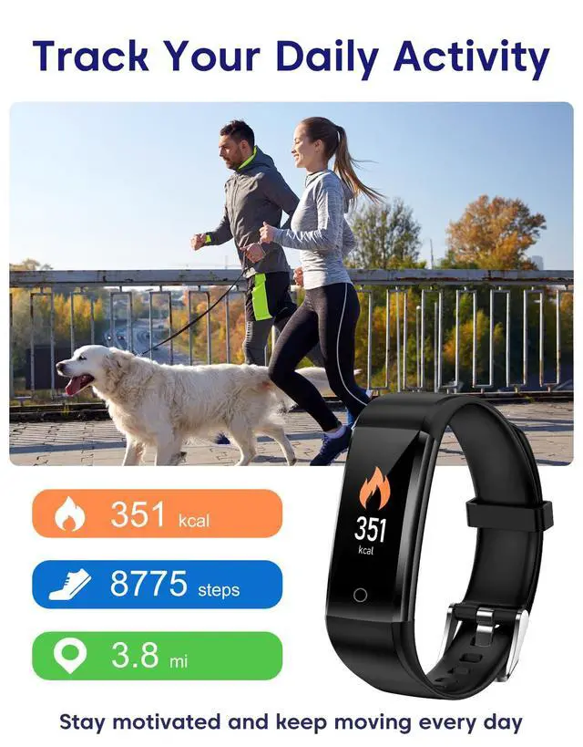 Alt view image 4 of 7 - Pedometer Watch No Bluetooth No APP No Phone Required, Simple Fitness Tracker for Men Women with Steps/Calories Counter Time/Date Display IP68 Waterproof Step Tracker for Walking Running (Black)