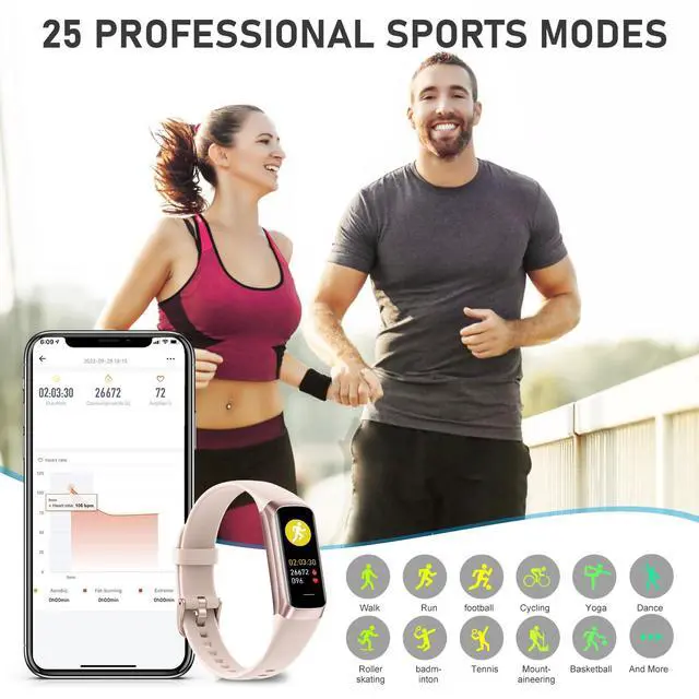 Alt view image 4 of 7 - Fitness Tracker for Women Men with Heart Rate/Blood Pressure/Calories