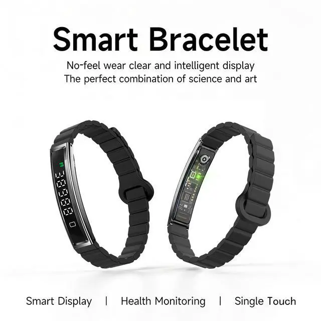 Alt view image 2 of 7 - Pedometer Step Counter Fitness Tracker Bracelet with Time Display, Accurate Steps Calories and Distance Tracking, Heart Rate and Sleep Monitor, IP68 Waterproof Slim Activity Band for Women and Men