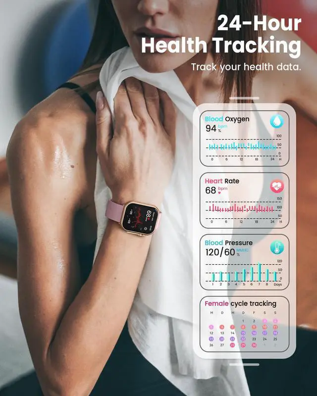 Alt view image 3 of 7 - Smart Watch for Women for iPhone Android:1.85" Smartwatch Fitness Tracker