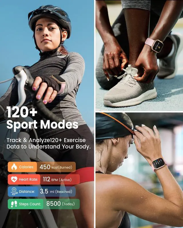 Alt view image 4 of 7 - Smart Watch for Women for iPhone Android:1.85" Smartwatch Fitness Tracker