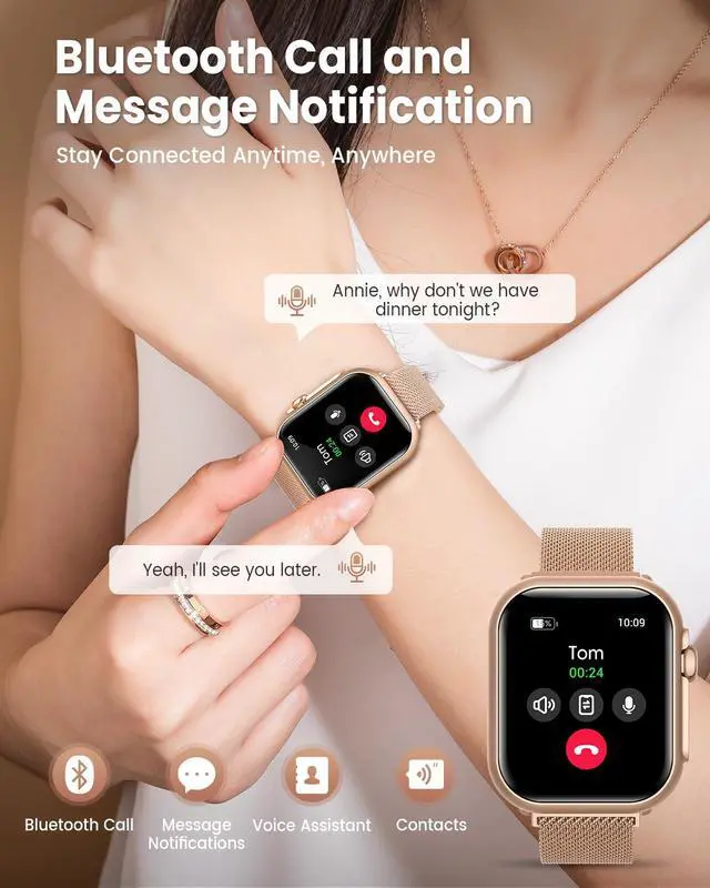 Alt view image 5 of 7 - Smart Watch for Women for iPhone Android:1.85" Smartwatch Fitness Tracker