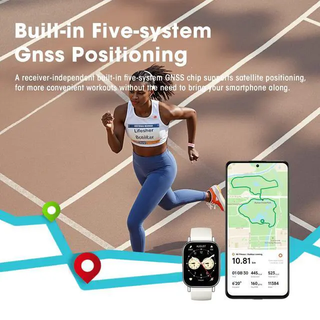 Alt view image 6 of 7 - Redmi 5 Lite Smart Watch, Step Counter Watch for Women Men with 2" LCD Large Display, 140 Sports Modes, 5ATM Waterproof (Lite-Light Gold)