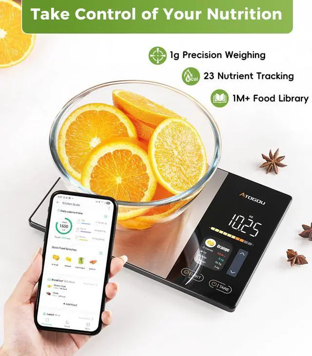 Alt view image 2 of 7 - Smart Food Kitchen Scale with Nutrition Calculator, Color Display