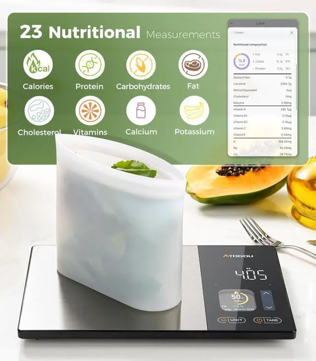 Alt view image 5 of 7 - Smart Food Kitchen Scale with Nutrition Calculator, Color Display