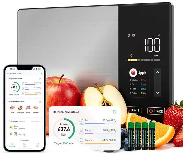 Main image of Smart Food Scale with Nutritional Calculator, Free App & Color Display