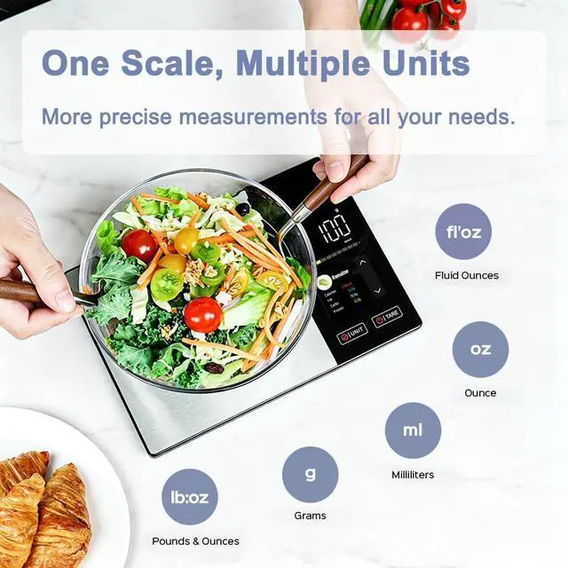 Alt view image 5 of 7 - Smart Food Scale with Nutritional Calculator, Free App & Color Display