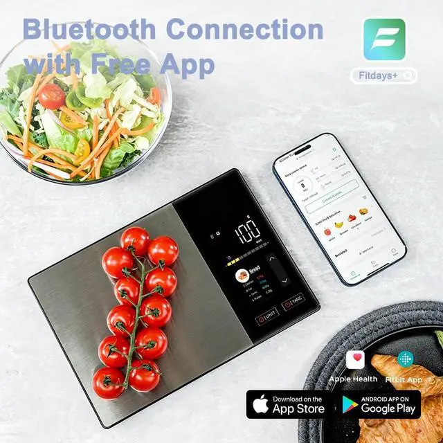 Alt view image 7 of 7 - Smart Food Scale with Nutritional Calculator, Free App & Color Display