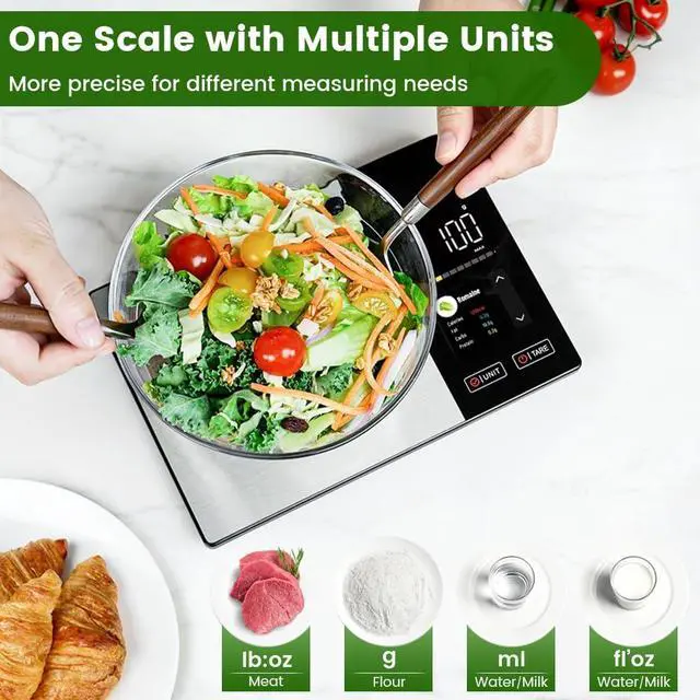 Alt view image 4 of 7 - Smart Food Scale with Nutritional Calculator, Free App for 999+ Foods, Supports Offline Functionality, Calorie Scale, Nutrition Scale with 50 Food Preload, Black