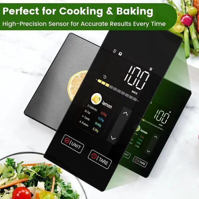 Alt view image 7 of 7 - Smart Food Scale with Nutritional Calculator, Free App for 999+ Foods, Supports Offline Functionality, Calorie Scale, Nutrition Scale with 50 Food Preload, Black