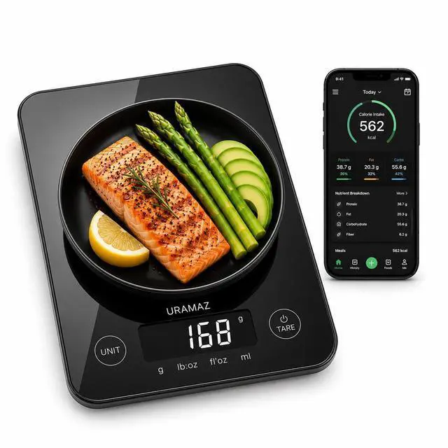 Main image of Smart Food Scale with Nutritional Calculator, Digital Kitchen Scale with Bluetooth App for Weight Loss, Food Weight Scale for Diet, Keto, Macro, Calories Counting, Tracking, 11lb