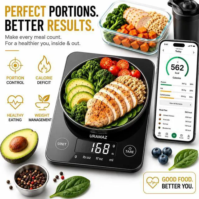Alt view image 6 of 7 - Smart Food Scale with Nutritional Calculator, Digital Kitchen Scale with Bluetooth App for Weight Loss, Food Weight Scale for Diet, Keto, Macro, Calories Counting, Tracking, 11lb