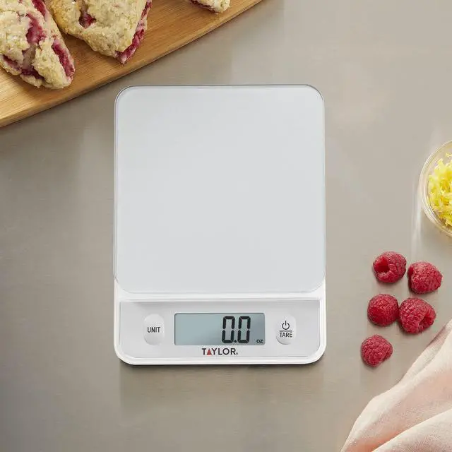 Alt view image 5 of 7 - Glass Top Food Scale with Touch Controls, 11 lb Capacity, Sleek Silver Design, Accurate and Easy-to-Use Scale for Cooking and Baking