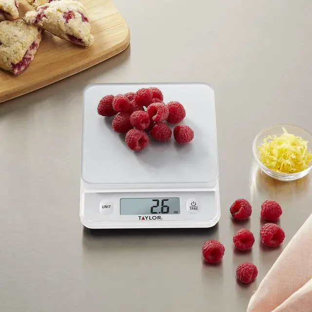 Alt view image 6 of 7 - Glass Top Food Scale with Touch Controls, 11 lb Capacity, Sleek Silver Design, Accurate and Easy-to-Use Scale for Cooking and Baking
