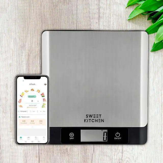 Alt view image 3 of 7 - Smart Food Scale for Kitchen,Digital Food Scale with Nutritional Calculator, 24 Nutrients Tracking for Weight Loss, Connect to Smartphone App Android and iOS, Stainless Steel 11lb max
