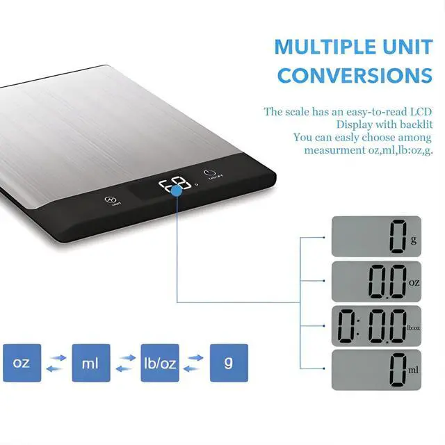 Alt view image 5 of 7 - Smart Food Scale for Kitchen,Digital Food Scale with Nutritional Calculator, 24 Nutrients Tracking for Weight Loss, Connect to Smartphone App Android and iOS, Stainless Steel 11lb max