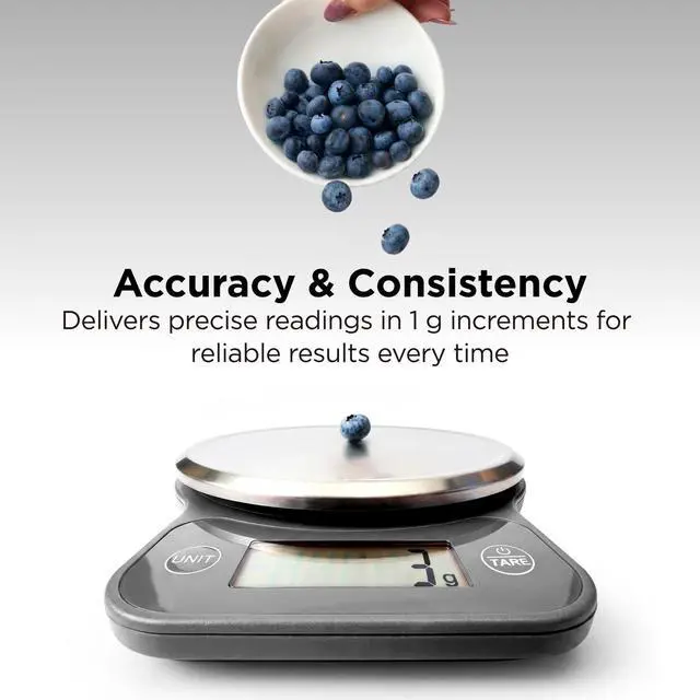 Alt view image 3 of 7 - Q-Series Digital Food Scale, Metal Gray