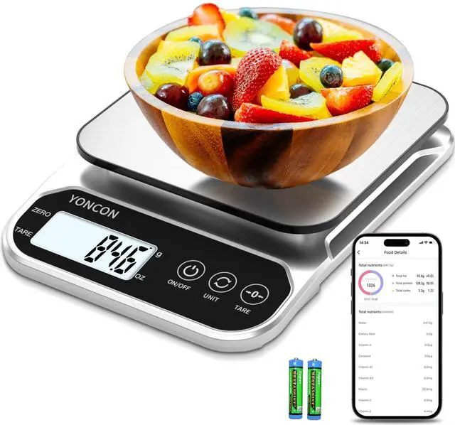 Main image of Smart Food Scale Digital Weight Grams and Oz, 3kg/0.1g Kitchen Scale for Weight Loss, Cooking, Baking, Super Accurate, Easy to Clean and Store, Tare Function (Batteries Included)